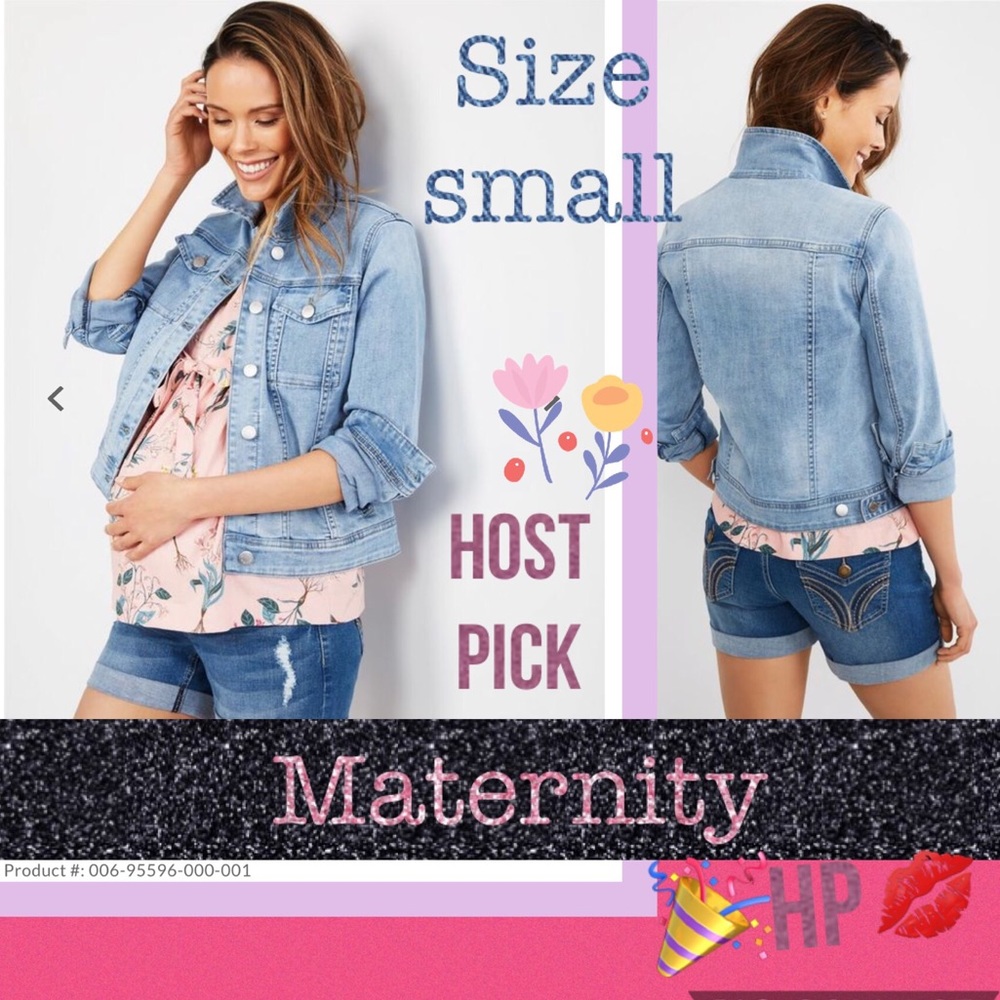 🎈$25 HP Indigo blue maternity jean jacket NWOT